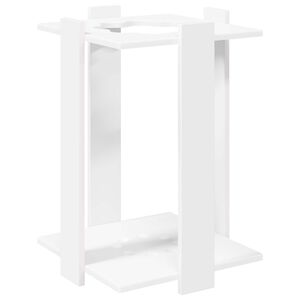 vidaXL Biliardo lazdos stovas Apdirbta mediena 42 x 43 x 60 cm Balta