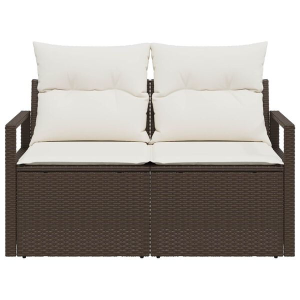 vidaXL Sodo sofa su pagalve 120 x 62 x 69 cm poliratanas