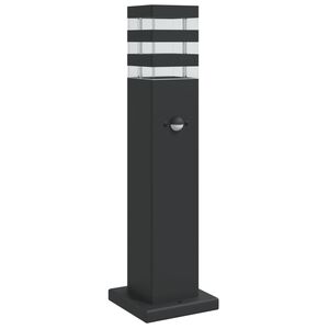 vidaXL Lauko &scaron;viestuvas su jutikliu, juodas, 50cm, aliuminis