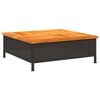 vidaXL Sodo stalas, juodas, 70x70x25cm, ratanas ir akacijos mediena