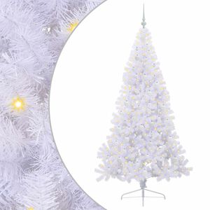 vidaXL Dirbtinė Kalėdų eglutė su 300 LED Balta 210 cm PVC ir Plienas