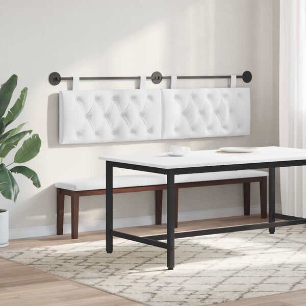 vidaXL Kabantysis galvūgalis Baltas 170 x 55 x 7 cm audinys