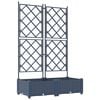 vidaXL Sodo vazonas 2 pcs Pilka 80 x 40 x 125,5 cm Plastmasė