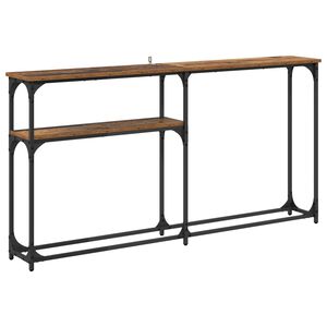 vidaXL KonsolinisStaliukas Senovinis medis 145 x 22,5 x 75 cm