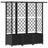 vidaXL Pakeltas lovas su trelėmis ir stogu Juoda 163,5 x 40 x 136 cm