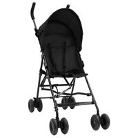 vidaXL Vaikiškas vežimėlis, antracito ir juodos spalvos, plienas