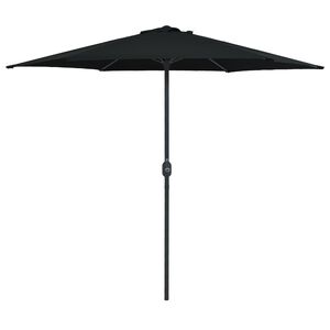 vidaXL Sodo skėtis nuo saulės su aliuminio stulpu, juodas, 270x246cm