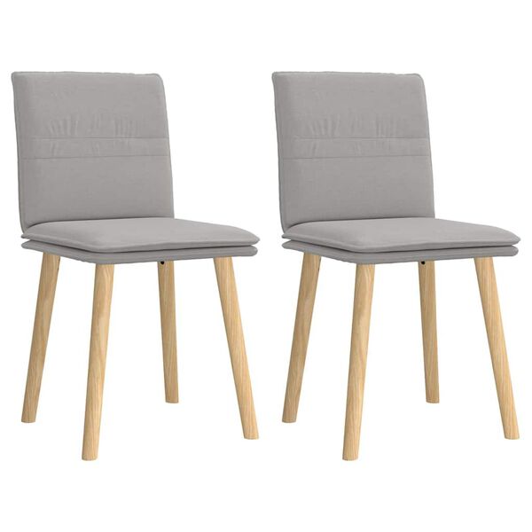 vidaXL Valgomojo kėdės, 2vnt., pilkos spalvos, audinys