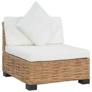 vidaXL Sofa be porankių su pagalvėlėmis, natūralus ratanas
