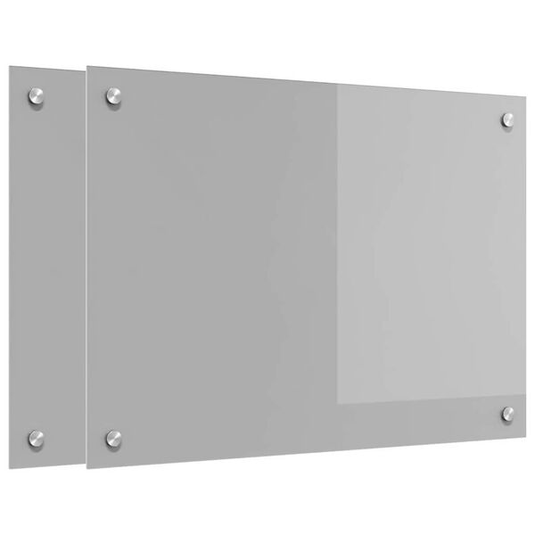 vidaXL Virtuvės užpakalinė plokštė 2 pcs Šviesiai pilka 70 x 50 cm