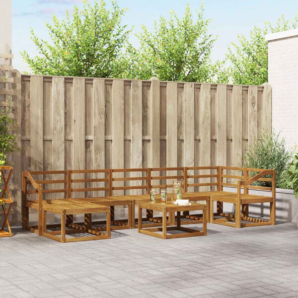 vidaXL Lauko sofos komplektas 8 pcs Natūrali Kietos akacijos mediena