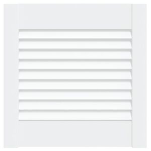 vidaXL Spintelės durelės, baltos, 39,5x39,4cm, pu&scaron;is, žaliuzių dizaino
