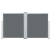 vidaXL Ištraukiama dviguba šoninė kiemo pertvara, antracito, 170x600cm