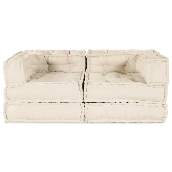 vidaXL Modulinė sofa 2 pcs Kreminė 140 x 70 x 56 cm audinys