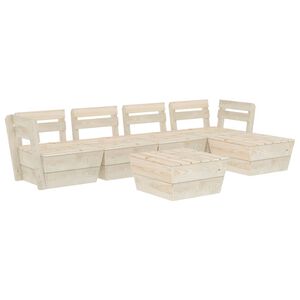 vidaXL Sodo baldų komplektas i&scaron; palečių, 6 dalių, impregnuota eglė