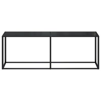 vidaXL Konsolinis staliukas, juodas, 220x35x75,5cm, stiklas