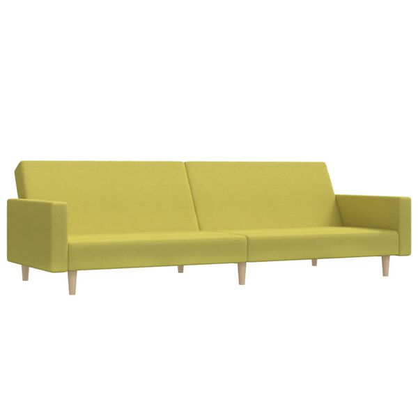 vidaXL Dvivietė sofa-lova su pakoja, žalios spalvos, audinys
