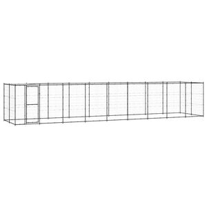 vidaXL Lauko voljeras &scaron;unims su stogu, plienas, 21,78m&sup2;