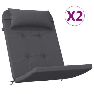 vidaXL Adirondack kėdės pagalvėlės, 2vnt., antracito, oksfordo audinys