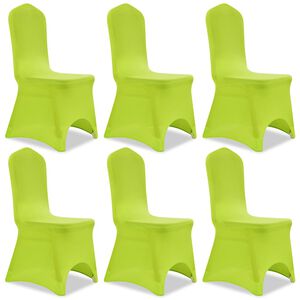 vidaXL Tamprūs užvalkalai kėdėms, 6 vnt., Žalios spalvos