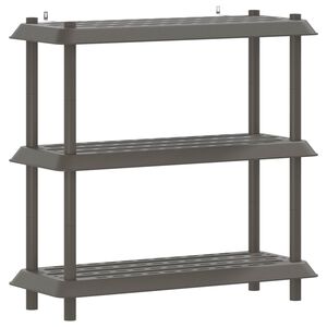 vidaXL Lentynų sistema 3 lygiai 100 x 40 x 96 cm PP &Scaron;viesiai pilka