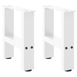 vidaXL Kavos staliuko kojelės, baltos, 2 vnt., 30x(30-31) cm, plienas