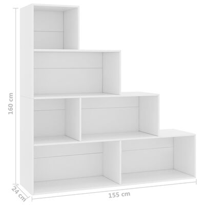 vidaXL Spintelė knygoms/kambario pertvara, balta, 155x24x160cm, MDP