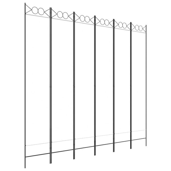 vidaXL Kambario pertvara, 6 dalių, baltos spalvos, 240x220cm, audinys