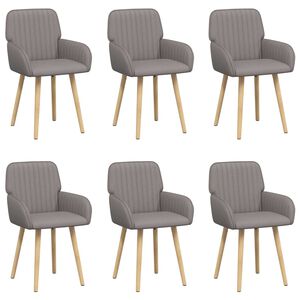 vidaXL Valgomojo kėdės 6 vnt. Audinys Taupe 56,5 x 50 x 87,5 cm