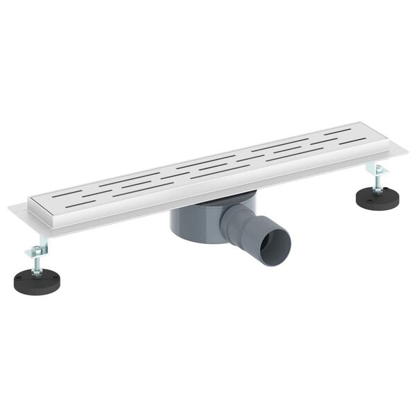 vidaXL Du&scaron;o nuotekų stiklinis dangtelis su 360&deg; sifonu Sidabro 50 cm