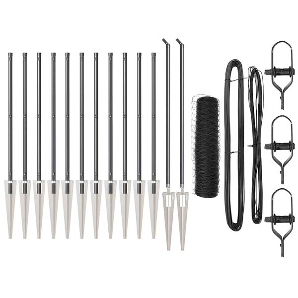 vidaXL Tvorelės stulpas Pilka 25 x 0,4 m (36 mm tinklas)