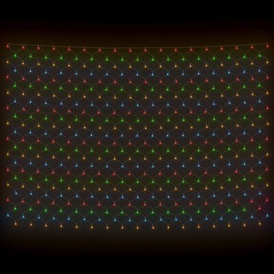 vidaXL Kalėdinių lempučių tinklas, 3x2m, 204 įvairių spalvų LED