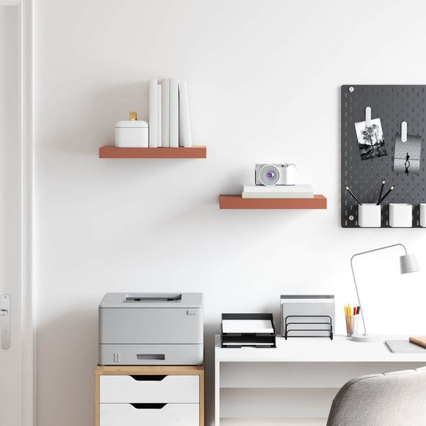 vidaXL Sieninė lentyna 2 pcs Raudona 40 x 23,5 x 4 cm Apdirbta mediena