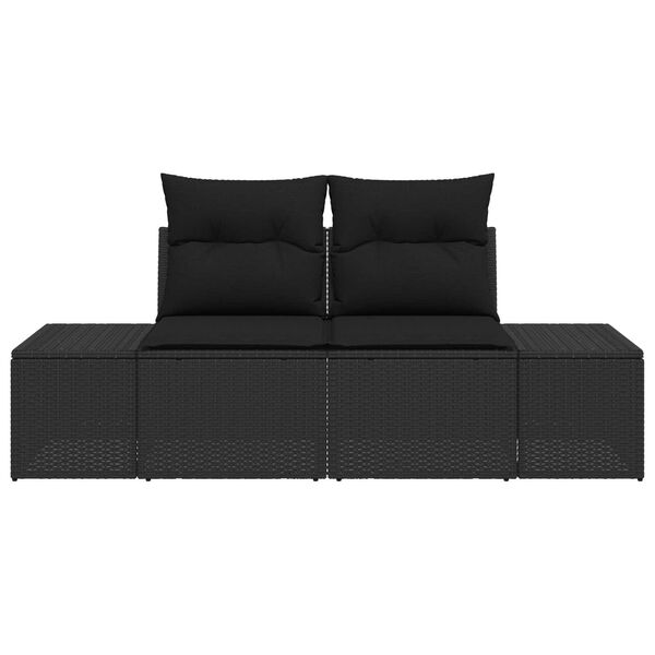 vidaXL Sodo sofa Juoda 123 x 62 x 69cm poliratanas