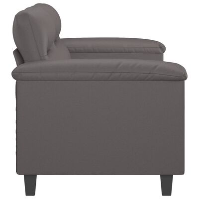 vidaXL Dvivietė sofa, pilkos spalvos, 140cm, dirbtinė oda