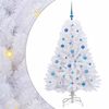vidaXL Dirbtinė Sulankstoma Kalėdų Eglutė Balta 150 cm PVC ir Plienas