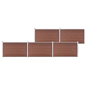 vidaXL Sodo tvora, rudos spalvos, 872x106cm, WPC (49072+4x49074)
