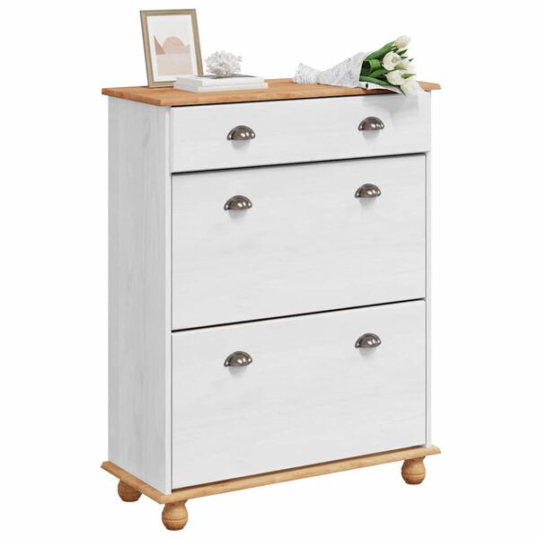 vidaXL Batu skrynia ASKIM Balta 85 x 35 x 108 cm Kietos pu&scaron;ies mediena