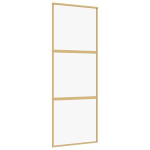 vidaXL Stumdomos durys, auksinės, 76x205cm, ESG stiklas ir aliuminis