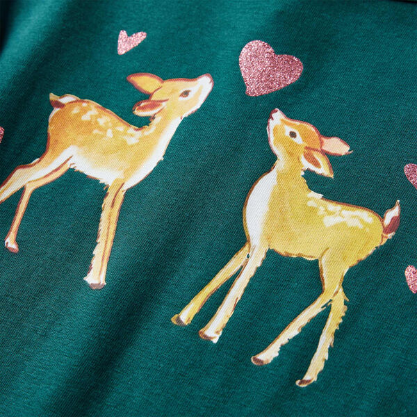 Vaikiški marškinėliai ilgomis rankovėmis, tamsiai žali, 92 dydžio