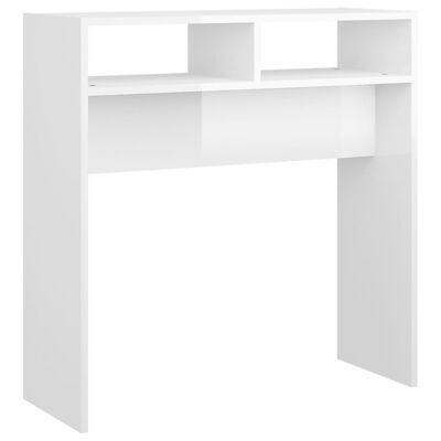 vidaXL Konsolinis staliukas, baltas, 78x30x80cm, MDP, labai blizgus