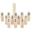 vidaXL Žaidimo Number Kubb rinkinys su krep&scaron;iu, 13 dalių, pu&scaron;is