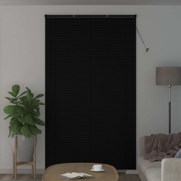 vidaXL Venecijos žaliuzės Reguliuojamas Juoda 213 x 130 cm PVC