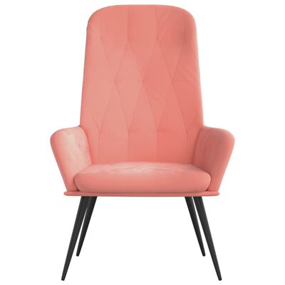 vidaXL Poilsio kėdė, rožinės spalvos, aksomas