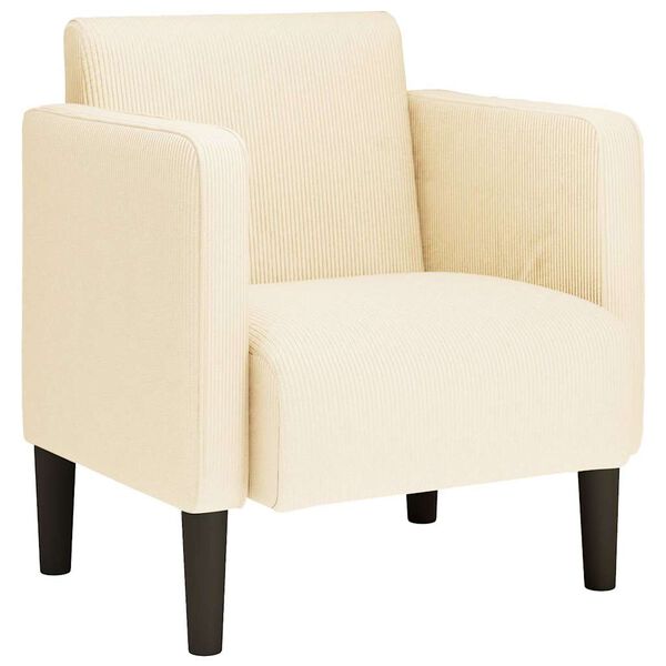 vidaXL Sofos kėdė su porankiais, kreminė, 54cm, velveto audinio