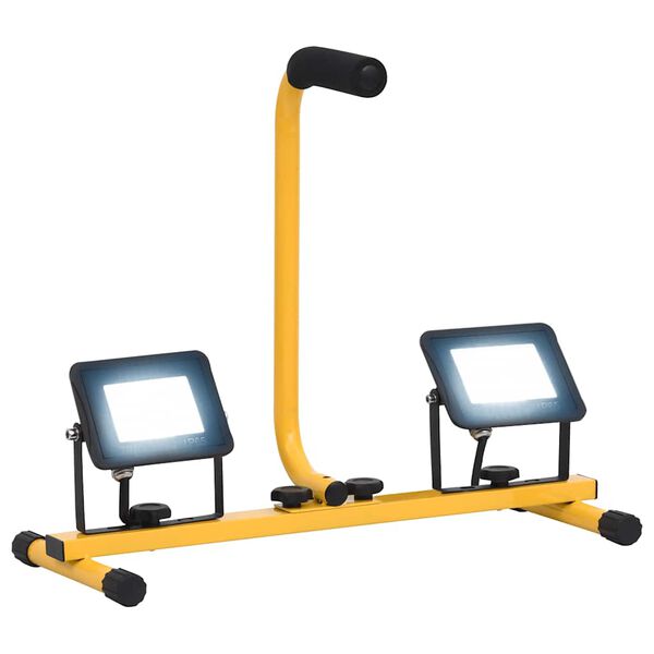 vidaXL LED prožektorius su rankena, šaltos baltos spalvos, 2x20W