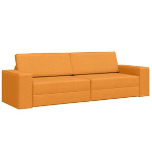 vidaXL Sofa lova 200cm Tamsiai geltona audinys