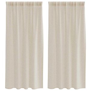 vidaXL Voile Užuolaida 2 pcs Smėlio 175 x 140 cm Poliesteris