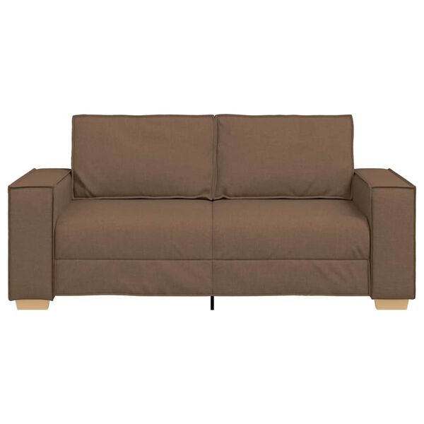vidaXL Dvivietė sofa, ruda, 140 cm, audinys