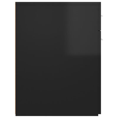 vidaXL Vaistų spintelė, juodos spalvos, 20x45,5x60cm, MDP, blizgi